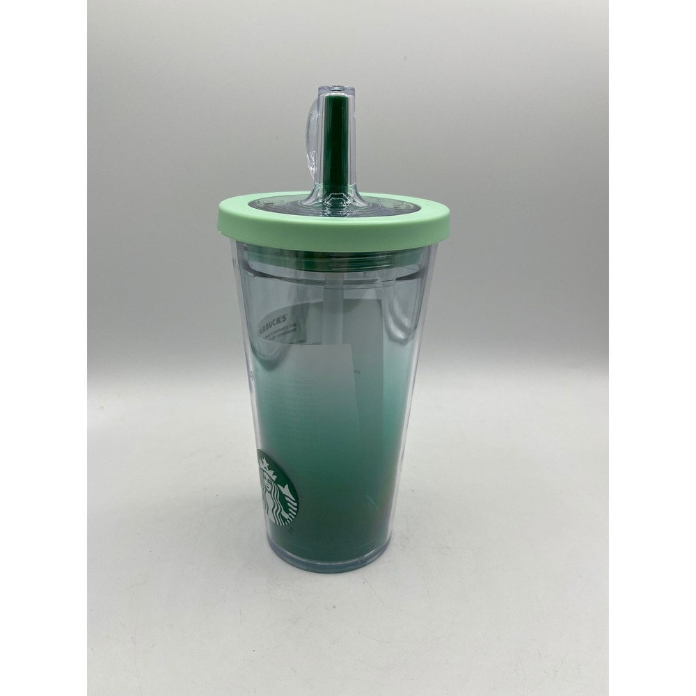Starbucks Green Ombre Cold Cup Tumbler 16oz Locking Lid with Straw 11188320 - Picture 4 of 7